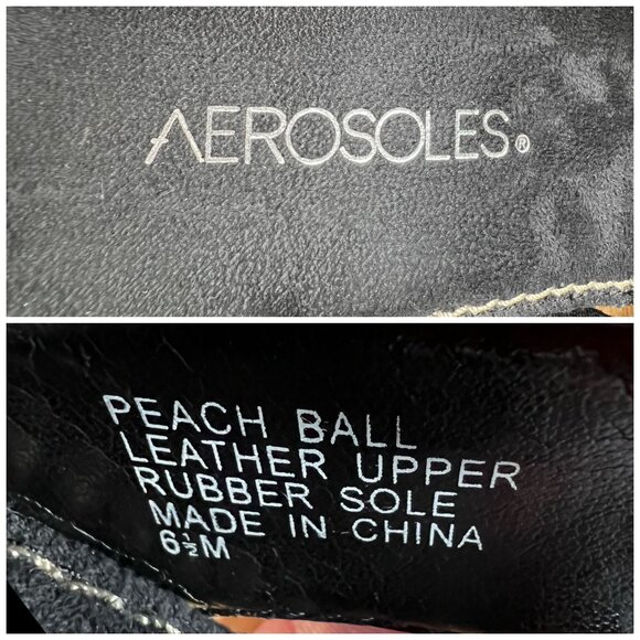 Aerosoles Leather Sandals Black Open Toe Slip On Size 6.5 - Picture 3 of 10